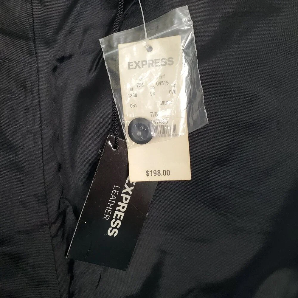 Express Juniors Size 7 8 Pants Leather Flared Vintage Retro Pockets Lined NWT - Picture 5 of 11